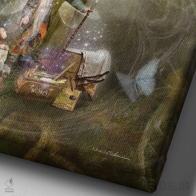 تابلو آرزو اثر شارلوت بیرد - نمای نزدیک بافت بوم