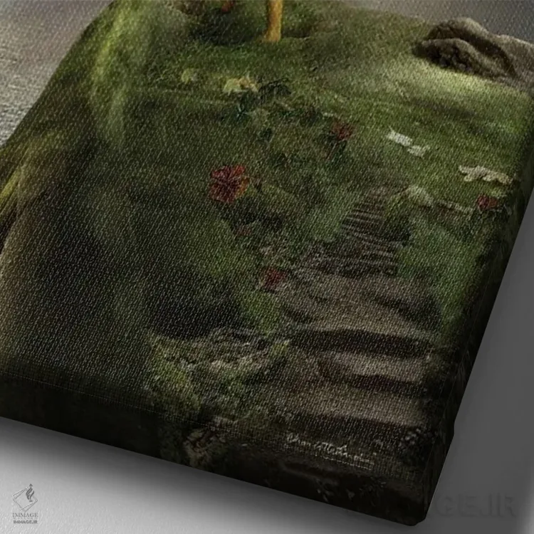 تابلو هر جا که هستی اثر شارلوت بیرد - نمای نزدیک بافت بوم