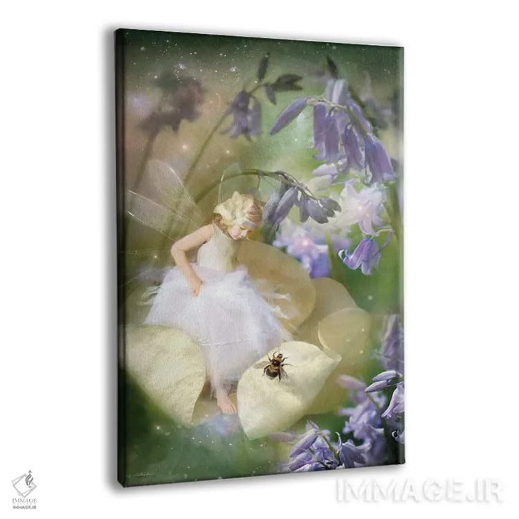 تابلو آواز گلهای ناقوسی آبی اثر شارلوت بیرد - نمای پرسپکتیو محصول