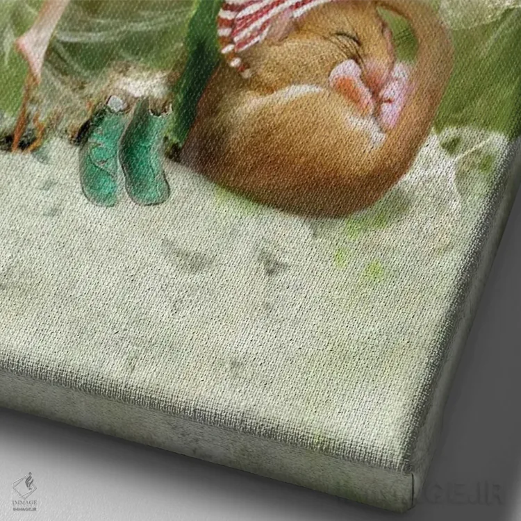 تابلو تماس بیدارباش اثر شارلوت بیرد - نمای نزدیک بافت بوم