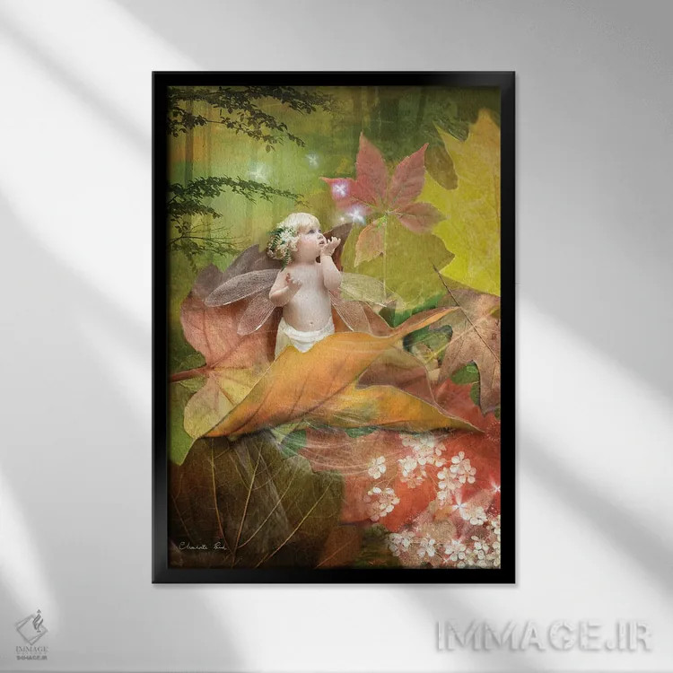 تابلو وقتی پاییز میسراید اثر شارلوت بیرد - نمای قابدار مشکی