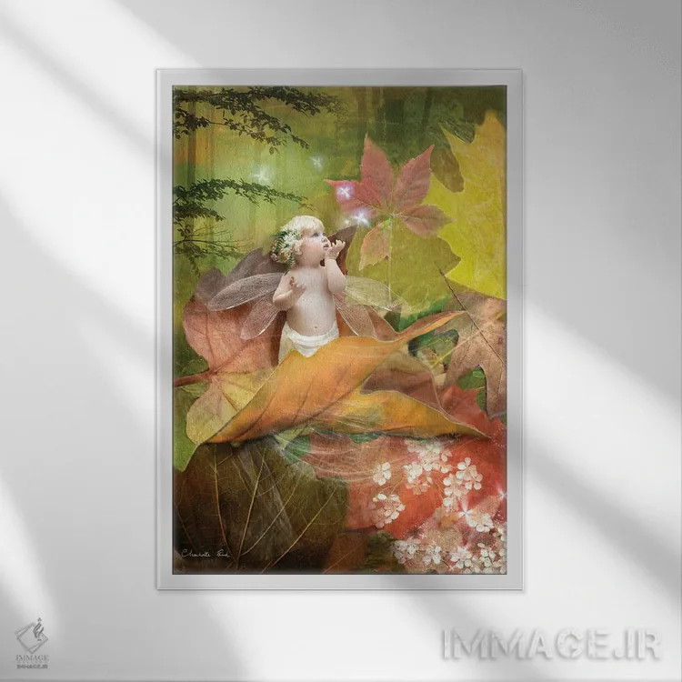 تابلو وقتی پاییز میسراید اثر شارلوت بیرد - نمای قابدار سفید