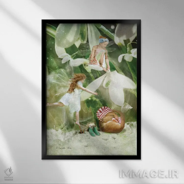 تابلو تماس بیدارباش اثر شارلوت بیرد - نمای قابدار مشکی