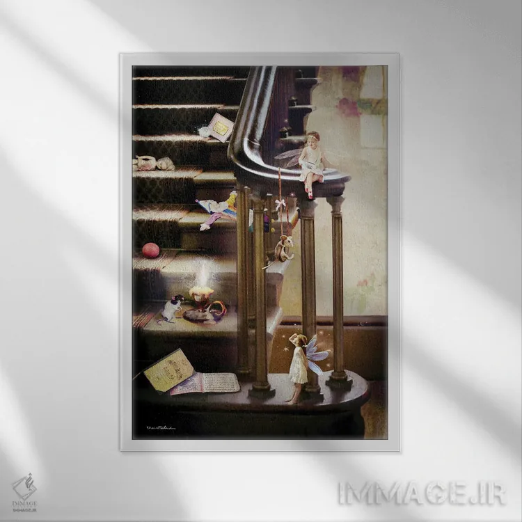 تابلو پس از نیمهشب اثر شارلوت بیرد - نمای قابدار سفید