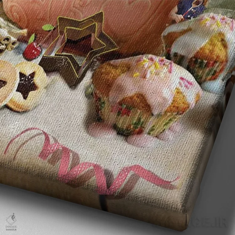 تابلو بیایید جشن بگیریم اثر شارلوت بیرد - نمای نزدیک بافت بوم