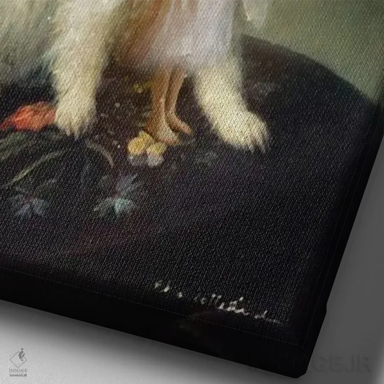 تابلو عشق تولهسگی (عشق کودکانه) اثر شارلوت بیرد - نمای نزدیک بافت بوم