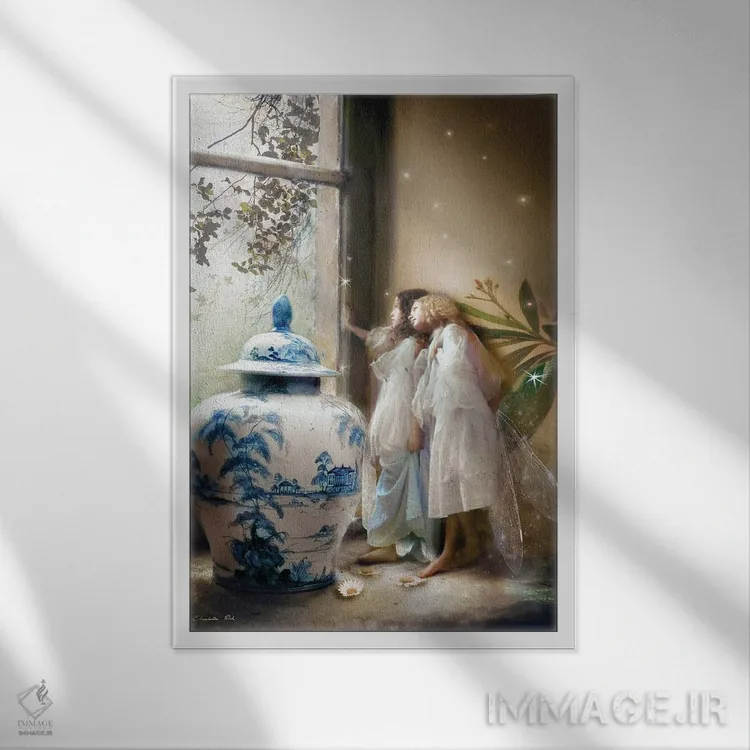 تابلو تفکر اثر شارلوت بیرد - نمای قابدار سفید