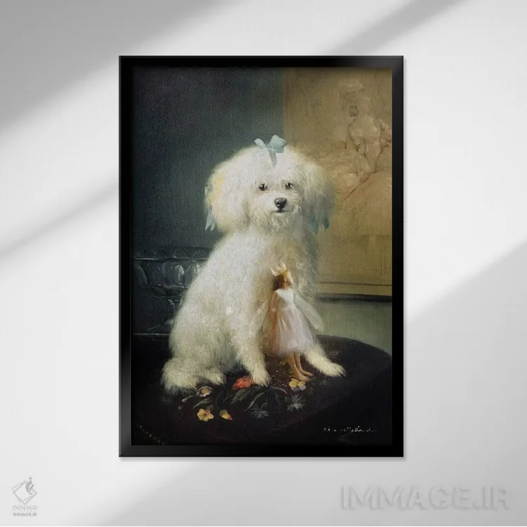 تابلو عشق تولهسگی (عشق کودکانه) اثر شارلوت بیرد - نمای قابدار مشکی