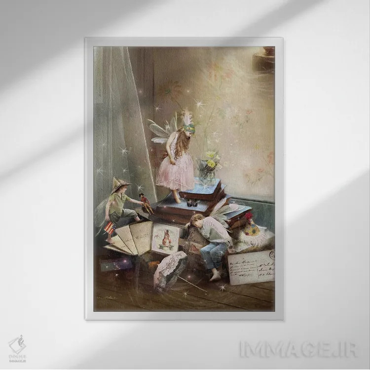 تابلو اسباببازیهای گمشده اثر شارلوت بیرد - نمای قابدار سفید