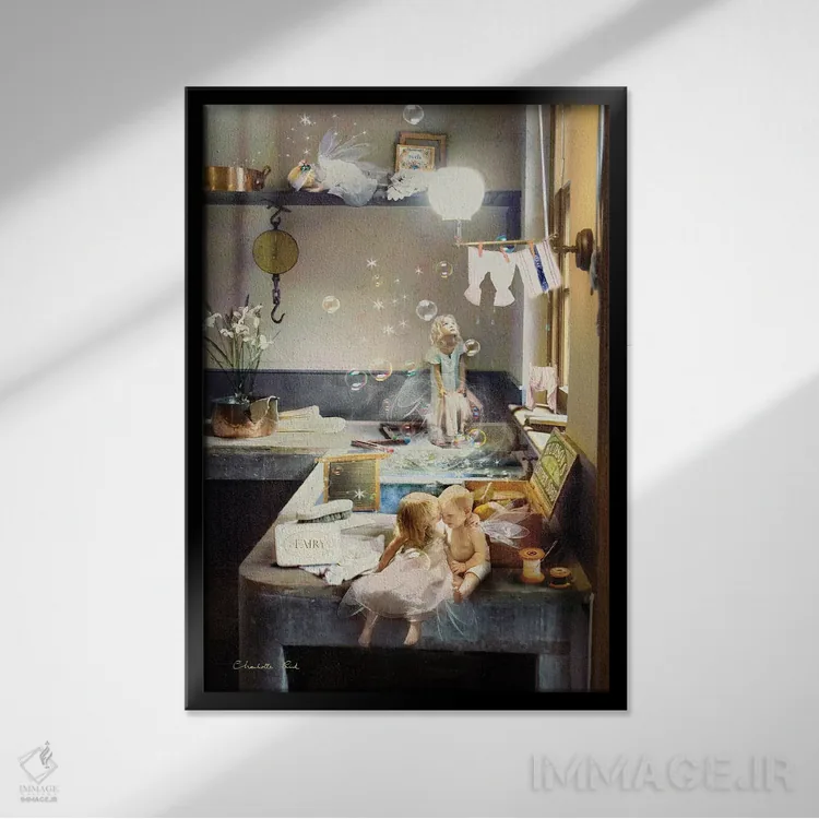 تابلو غمهای روز شستشو اثر شارلوت بیرد - نمای قابدار مشکی