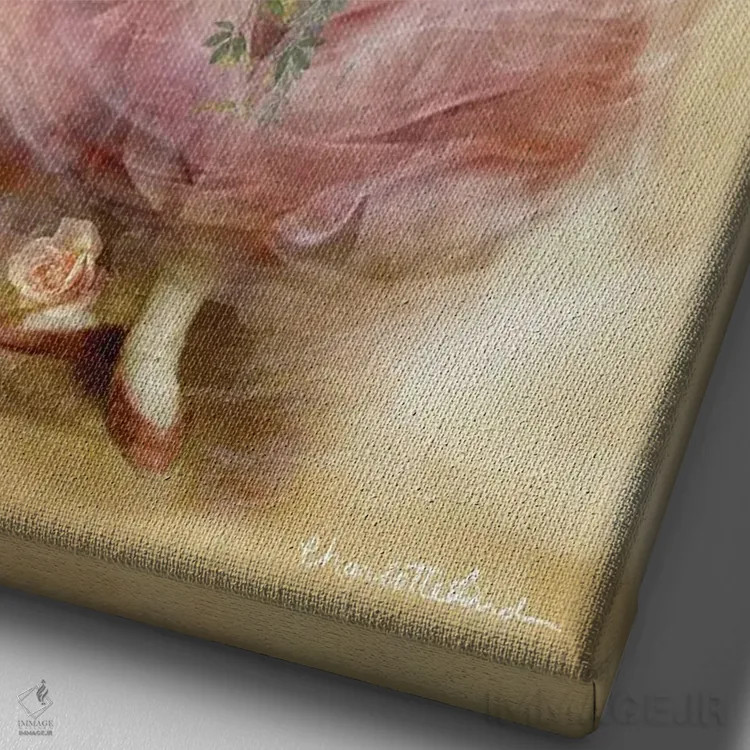 تابلو عشق من شبیه است به... اثر شارلوت بیرد - نمای نزدیک بافت بوم