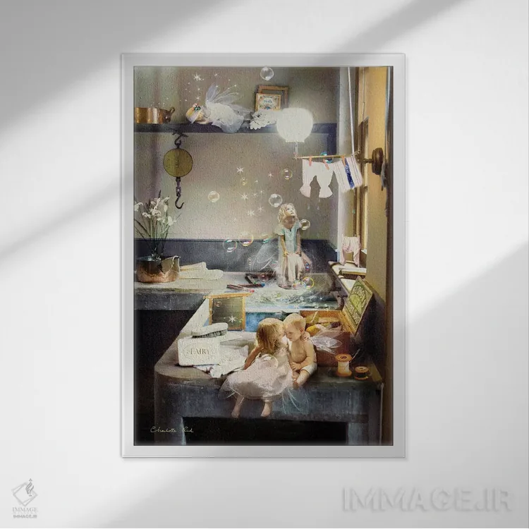 تابلو غمهای روز شستشو اثر شارلوت بیرد - نمای قابدار سفید