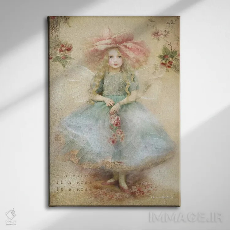 تابلو پری گلبرگ رز اثر شارلوت بیرد - نمای روبهرو روی دیوار