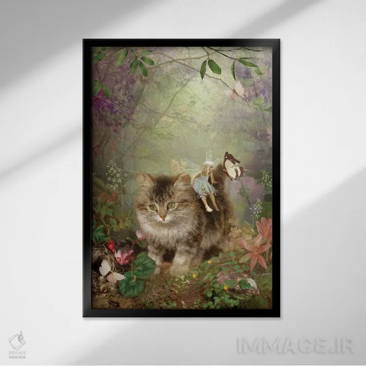 تابلو بوسههای پروانهای اثر شارلوت بیرد - نمای قابدار مشکی