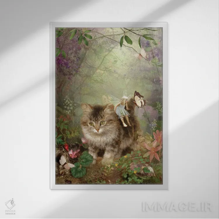 تابلو بوسههای پروانهای اثر شارلوت بیرد - نمای قابدار سفید