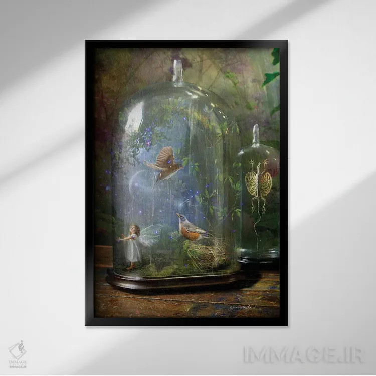 تابلو اشیاء کنجکاویبرانگیز (اشیاء کلکسیونی) اثر شارلوت بیرد - نمای قابدار مشکی