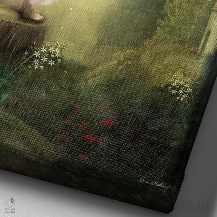 تابلو روزی روزگاری اثر شارلوت بیرد - نمای نزدیک بافت بوم