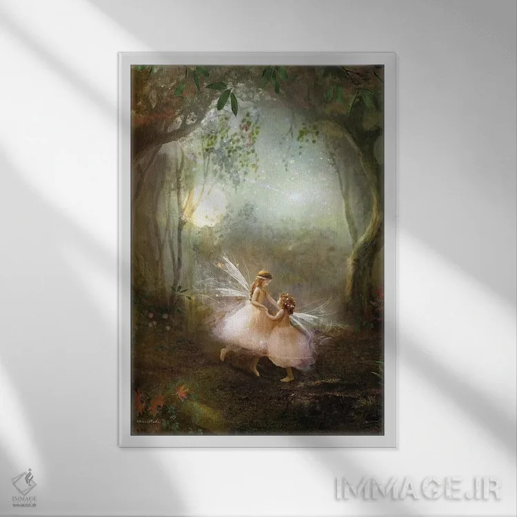 تابلو دوستان تا ابد اثر شارلوت بیرد - نمای قابدار سفید