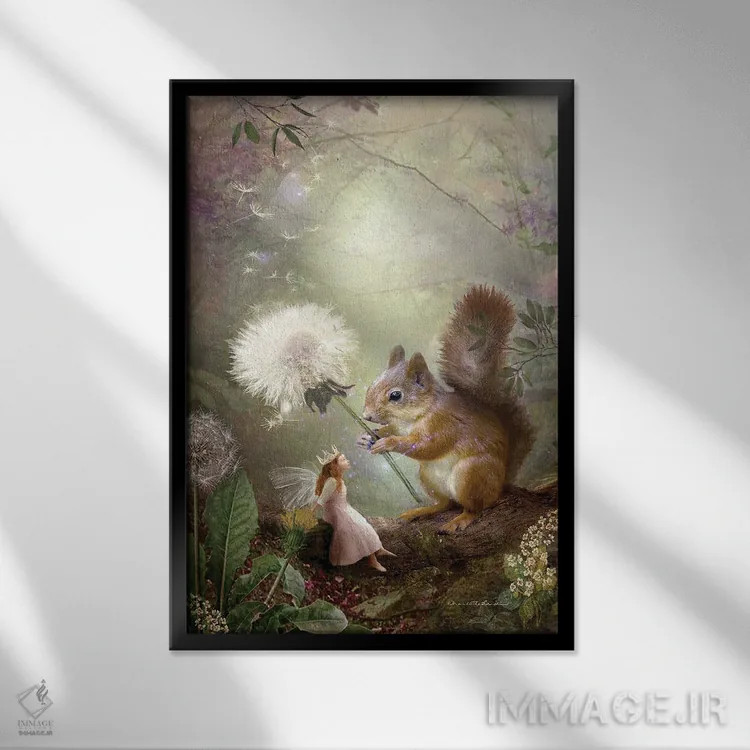 تابلو ملکه برای یک روز اثر شارلوت بیرد - نمای قابدار مشکی