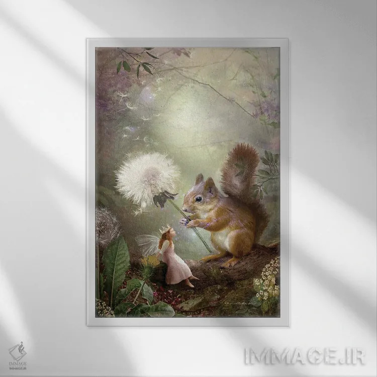 تابلو ملکه برای یک روز اثر شارلوت بیرد - نمای قابدار سفید