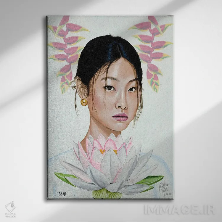 تابلو چشمهای باز شده اثر کریستین بییر - نمای روبهرو روی دیوار