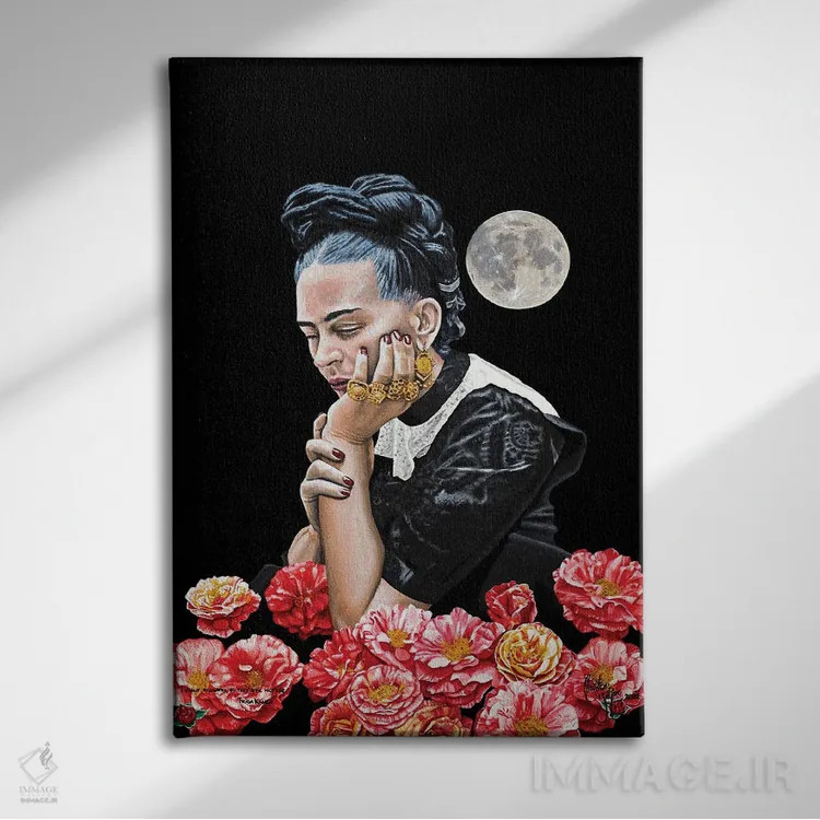 تابلو گلها را نقاشی میکنم تا نمیرند اثر کریستین بییر - نمای روبهرو روی دیوار