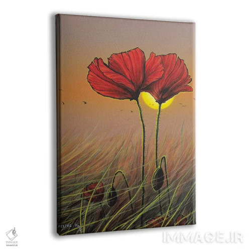 تابلو گلهای سرخ اثر کالر بای فلیکز (نام هنرمند) - نمای پرسپکتیو محصول