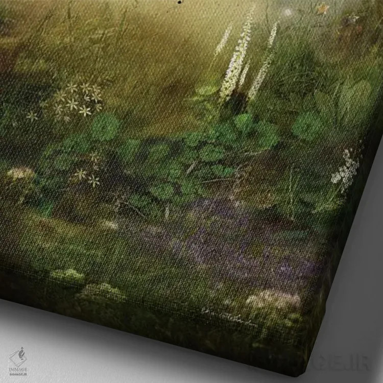 تابلو تو قلبم را به آواز درمیآوری اثر شارلوت بیرد - نمای نزدیک بافت بوم