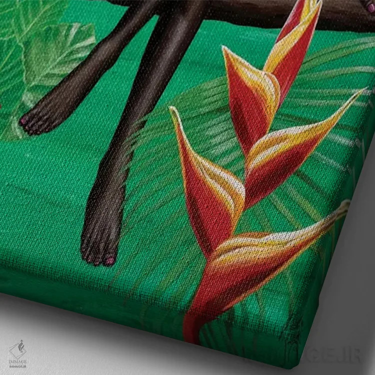 تابلو شورشی روح اثر کریستین بییر - نمای نزدیک بافت بوم