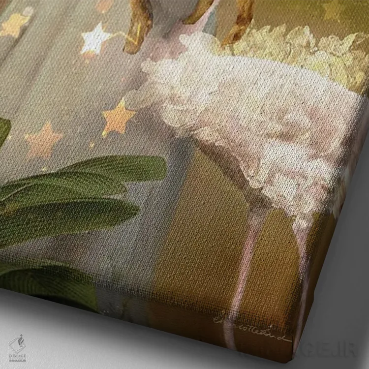 تابلو باغ جادویی اثر شارلوت بیرد - نمای نزدیک بافت بوم