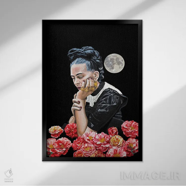 تابلو گلها را نقاشی میکنم تا نمیرند اثر کریستین بییر - نمای قابدار مشکی