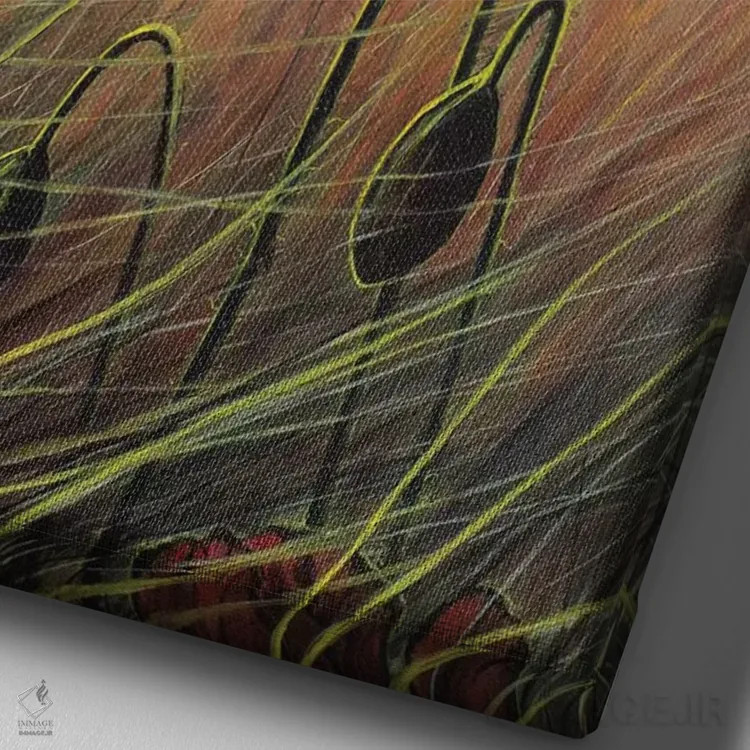 تابلو گلهای سرخ اثر کالر بای فلیکز (نام هنرمند) - نمای نزدیک بافت بوم