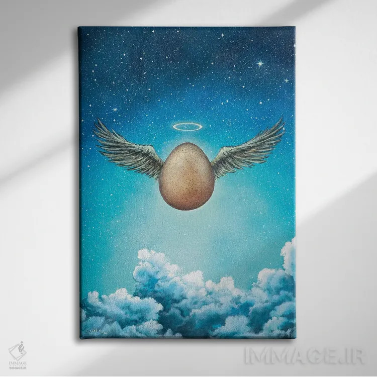 تابلو تخم مرغ اثر کالر بای فلیکز (نام هنرمند) - نمای روبهرو روی دیوار