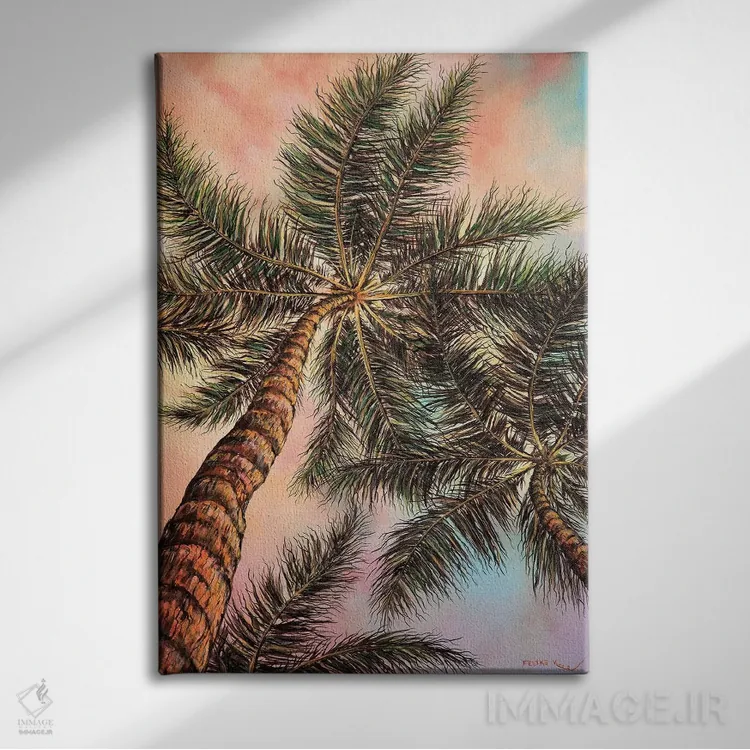 تابلو کف دستت را نگهدار (یا: نخل را حفظ کن) اثر کالر بای فلیکز (نام هنرمند) - نمای روبهرو روی دیوار