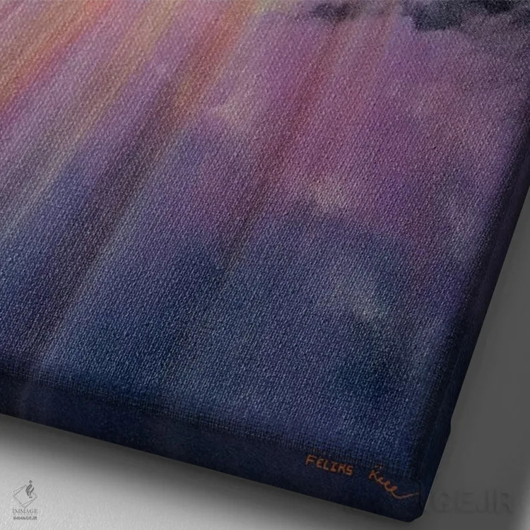 تابلو شکوفایی اثر کالر بای فلیکز (نام هنرمند) - نمای نزدیک بافت بوم