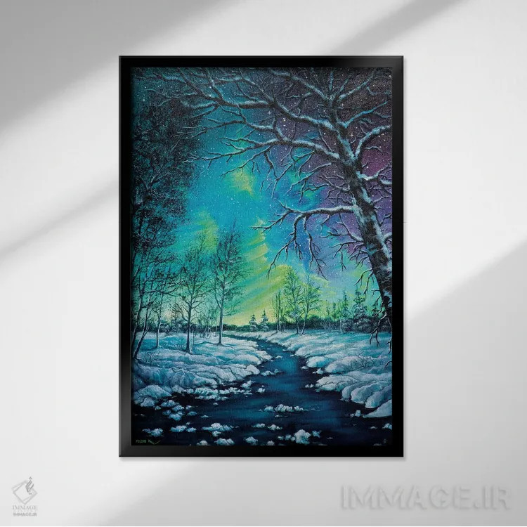 تابلو شب نئونی اثر کالر بای فلیکز (نام هنرمند) - نمای قابدار مشکی