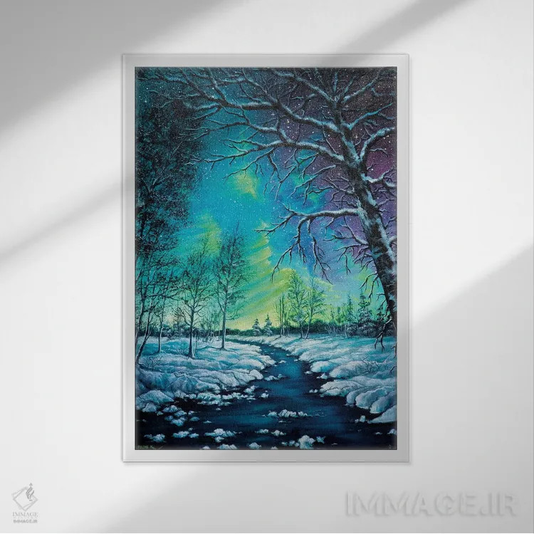 تابلو شب نئونی اثر کالر بای فلیکز (نام هنرمند) - نمای قابدار سفید