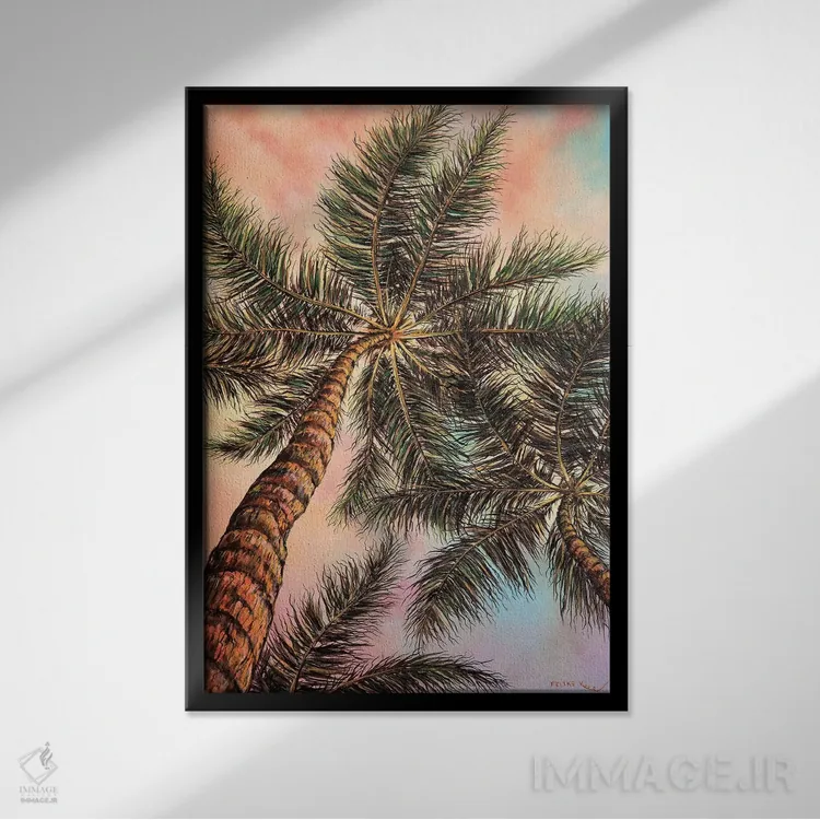 تابلو کف دستت را نگهدار (یا: نخل را حفظ کن) اثر کالر بای فلیکز (نام هنرمند) - نمای قابدار مشکی