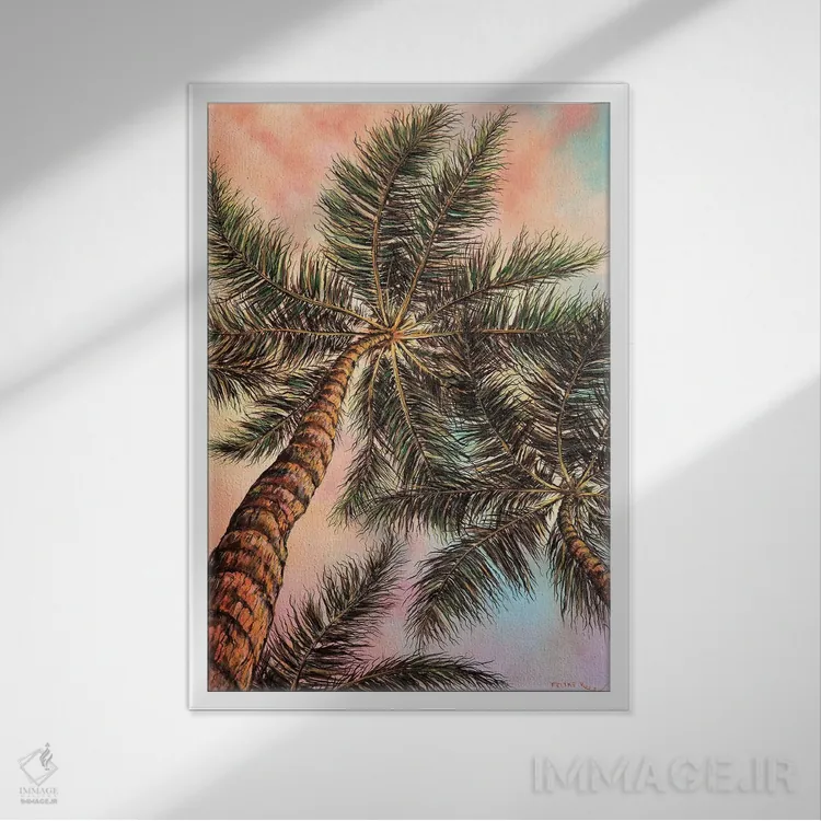 تابلو کف دستت را نگهدار (یا: نخل را حفظ کن) اثر کالر بای فلیکز (نام هنرمند) - نمای قابدار سفید