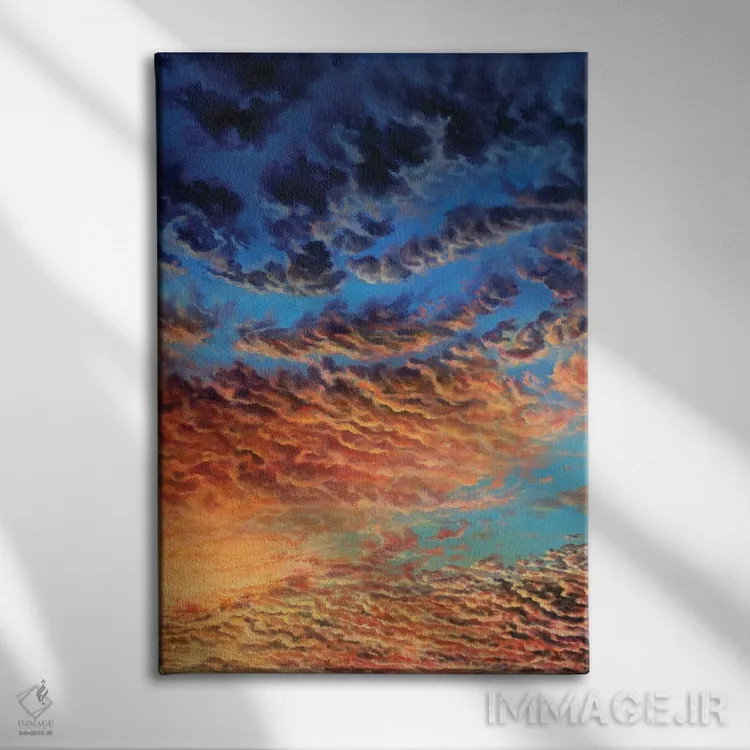 تابلو آتش آسمانی اثر کالر بای فلیکز (نام هنرمند) - نمای روبهرو روی دیوار