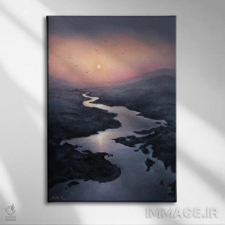 تابلو خورشید میتابد اثر کالر بای فلیکز (نام هنرمند) - نمای روبهرو روی دیوار