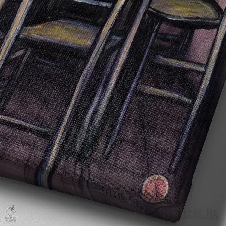 تابلو تولدت مبارک (ایتالیایی) اثر کالر بای فلیکز (نام هنرمند) - نمای نزدیک بافت بوم