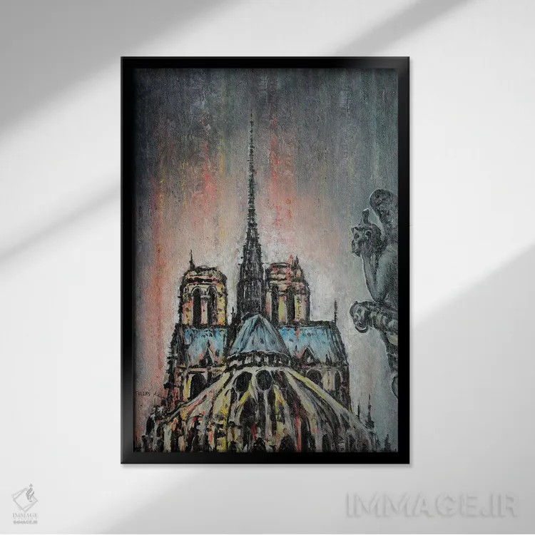 تابلو تک و یکتا اثر کالر بای فلیکز (نام هنرمند) - نمای قابدار مشکی