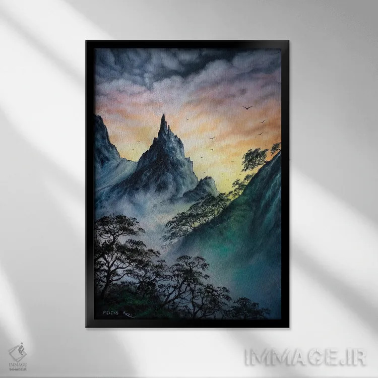 تابلو هوای خنک اثر کالر بای فلیکز (نام هنرمند) - نمای قابدار مشکی