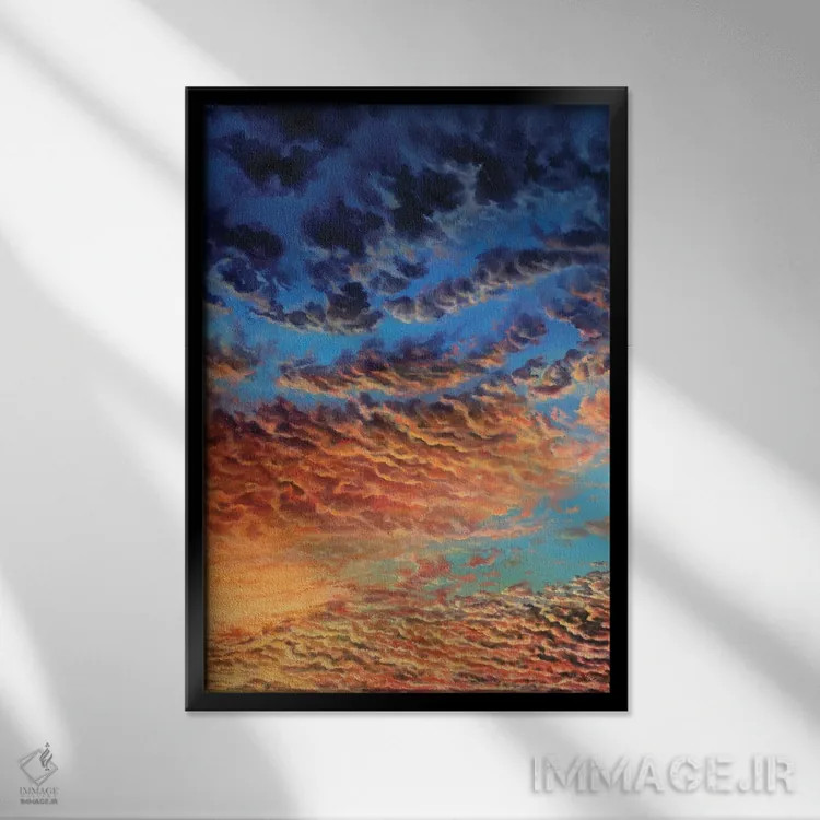 تابلو آتش آسمانی اثر کالر بای فلیکز (نام هنرمند) - نمای قابدار مشکی