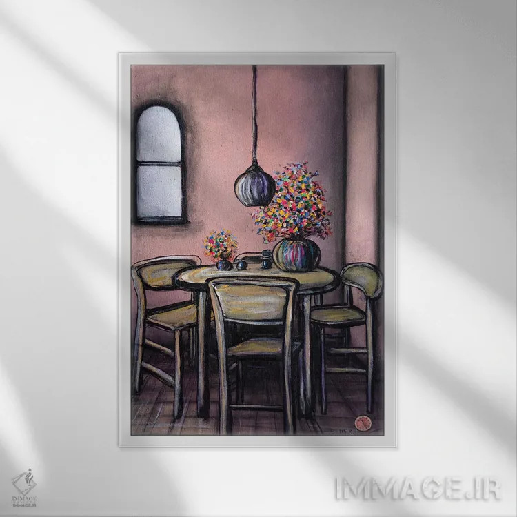 تابلو تولدت مبارک (ایتالیایی) اثر کالر بای فلیکز (نام هنرمند) - نمای قابدار سفید