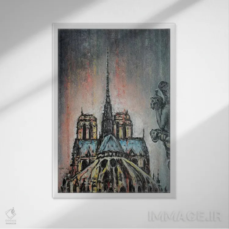 تابلو تک و یکتا اثر کالر بای فلیکز (نام هنرمند) - نمای قابدار سفید