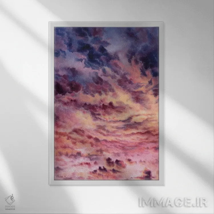 تابلو روز مهآلود اثر کالر بای فلیکز (نام هنرمند) - نمای قابدار سفید