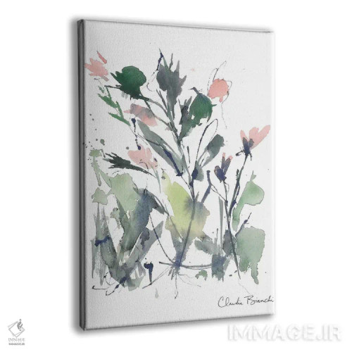 تابلو شکوفههای صورتی انتزاعی اثر کلودیا بیانکی - نمای پرسپکتیو محصول