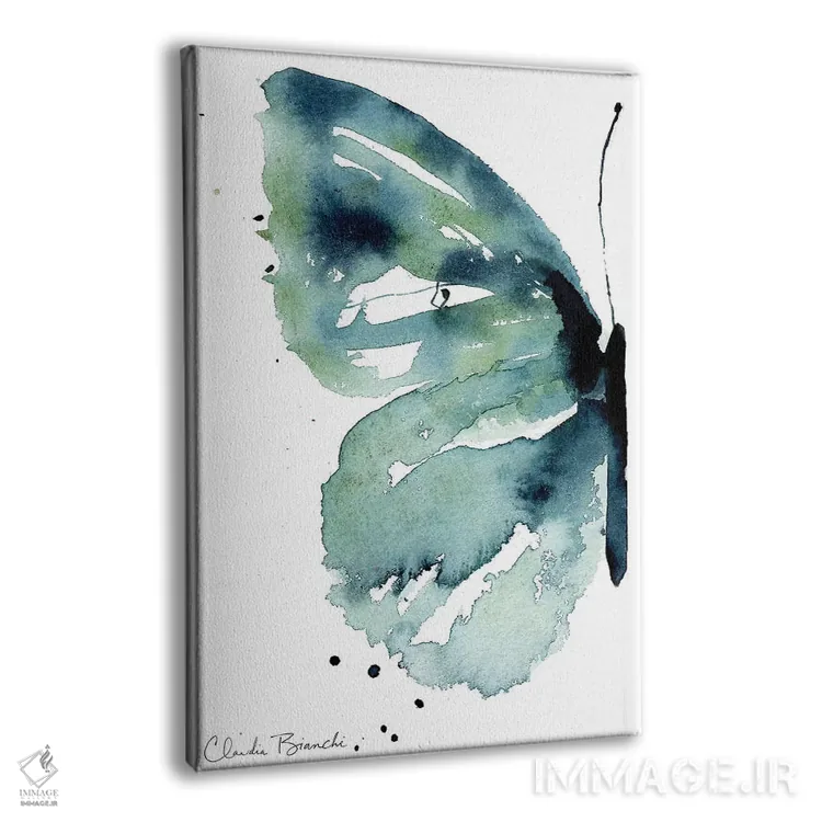 تابلو نیمهٔ پروانهٔ آبی اثر کلودیا بیانکی - نمای پرسپکتیو محصول